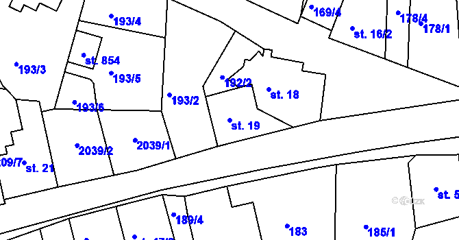 Parcela st. 19 v KÚ Abertamy, Katastrální mapa