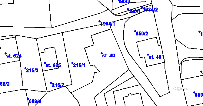 Parcela st. 40 v KÚ Abertamy, Katastrální mapa
