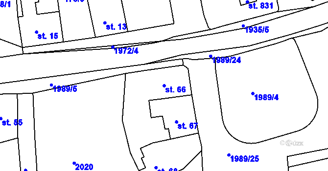 Parcela st. 66 v KÚ Abertamy, Katastrální mapa