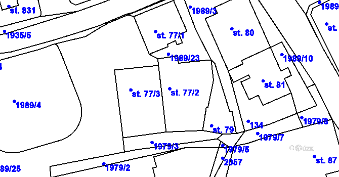 Parcela st. 77/2 v KÚ Abertamy, Katastrální mapa