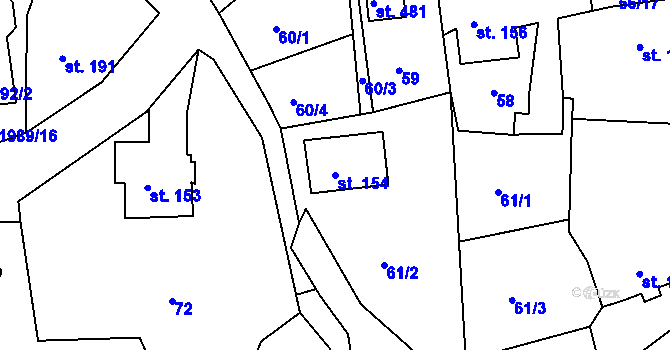 Parcela st. 154 v KÚ Abertamy, Katastrální mapa