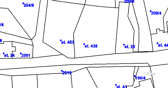Parcela st. 438 v KÚ Abertamy, Katastrální mapa