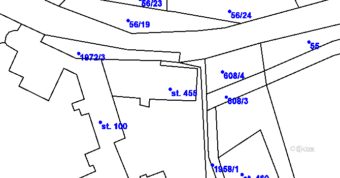 Parcela st. 455 v KÚ Abertamy, Katastrální mapa