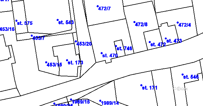 Parcela st. 470 v KÚ Abertamy, Katastrální mapa