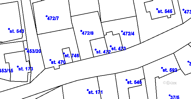 Parcela st. 472 v KÚ Abertamy, Katastrální mapa