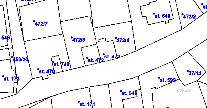 Parcela st. 473 v KÚ Abertamy, Katastrální mapa