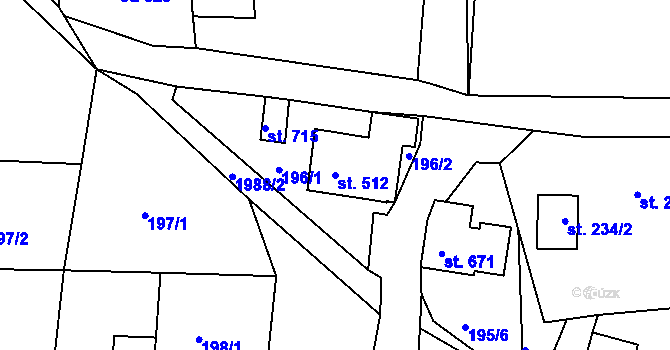 Parcela st. 512 v KÚ Abertamy, Katastrální mapa