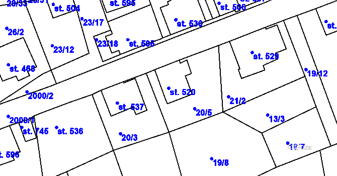 Parcela st. 520 v KÚ Abertamy, Katastrální mapa