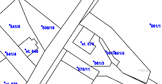 Parcela st. 570 v KÚ Abertamy, Katastrální mapa