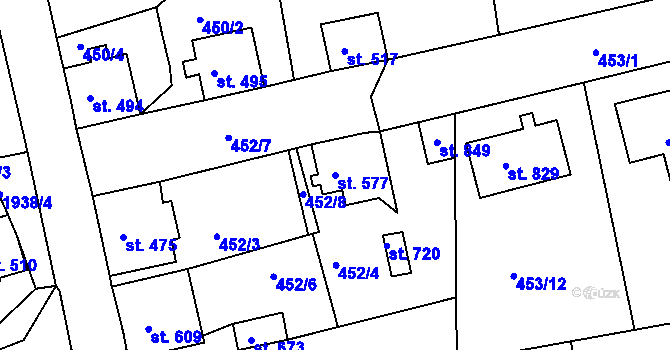 Parcela st. 577 v KÚ Abertamy, Katastrální mapa
