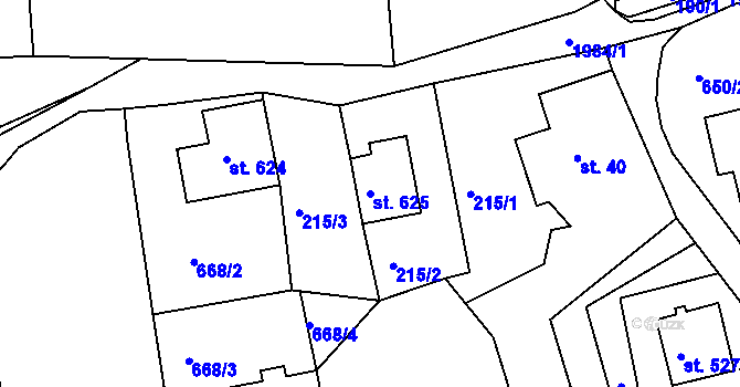 Parcela st. 625 v KÚ Abertamy, Katastrální mapa