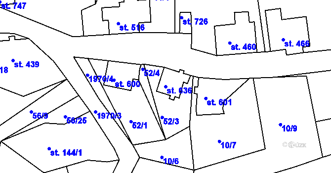 Parcela st. 636 v KÚ Abertamy, Katastrální mapa