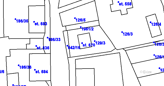 Parcela st. 670 v KÚ Abertamy, Katastrální mapa