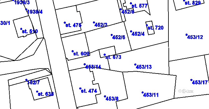 Parcela st. 673 v KÚ Abertamy, Katastrální mapa