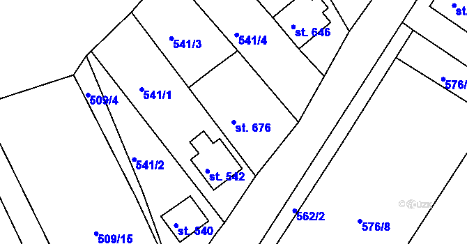 Parcela st. 676 v KÚ Abertamy, Katastrální mapa