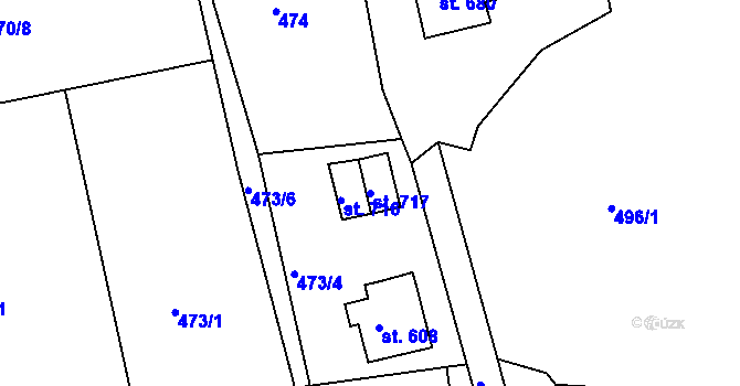 Parcela st. 717 v KÚ Abertamy, Katastrální mapa