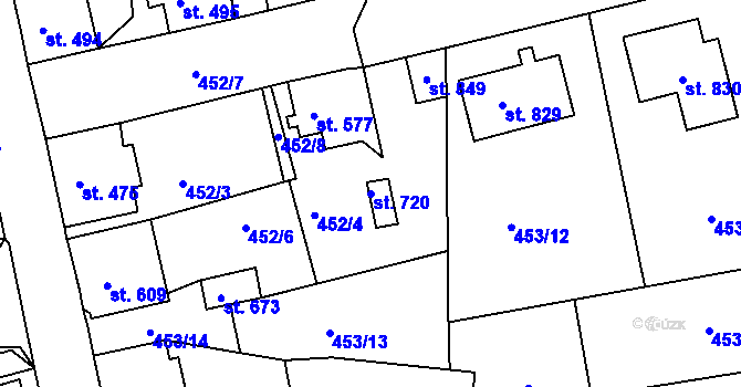 Parcela st. 720 v KÚ Abertamy, Katastrální mapa