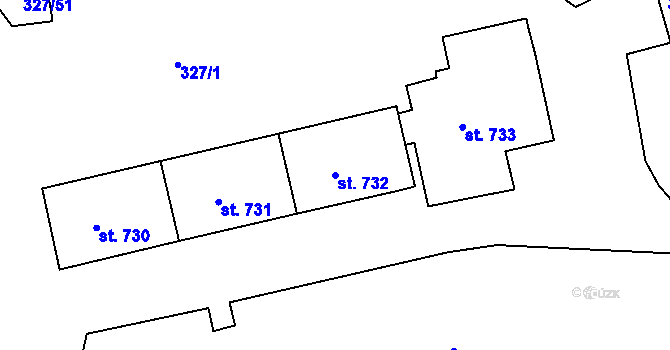 Parcela st. 732 v KÚ Abertamy, Katastrální mapa