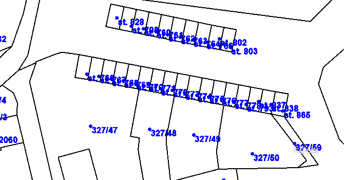 Parcela st. 773 v KÚ Abertamy, Katastrální mapa