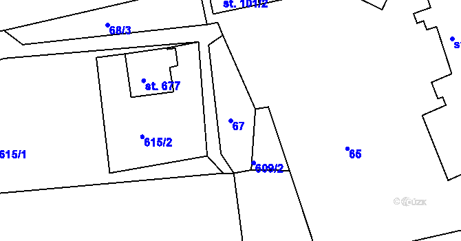 Parcela st. 67 v KÚ Abertamy, Katastrální mapa