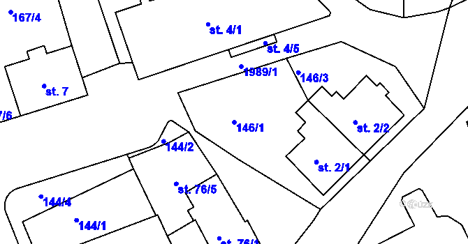 Parcela st. 146/1 v KÚ Abertamy, Katastrální mapa