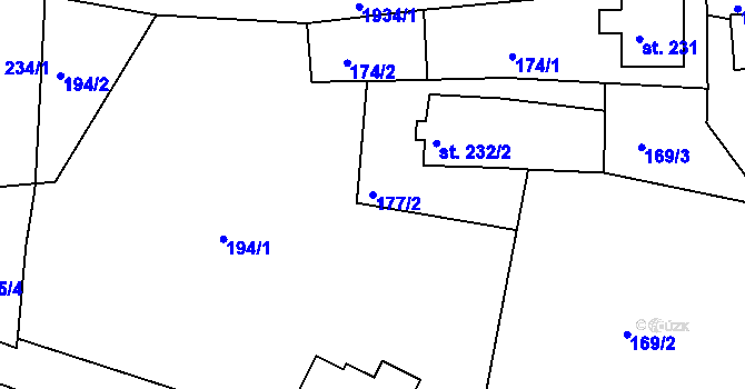 Parcela st. 177/2 v KÚ Abertamy, Katastrální mapa