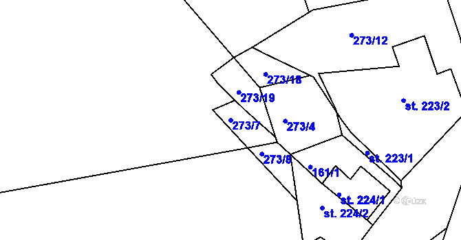 Parcela st. 273/7 v KÚ Abertamy, Katastrální mapa