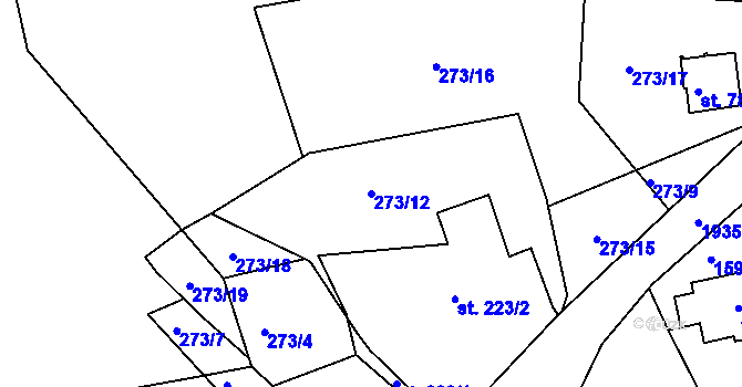 Parcela st. 273/12 v KÚ Abertamy, Katastrální mapa
