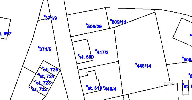 Parcela st. 447/2 v KÚ Abertamy, Katastrální mapa