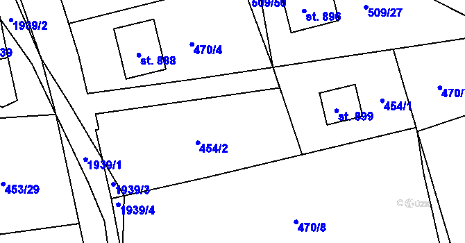 Parcela st. 454 v KÚ Abertamy, Katastrální mapa