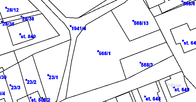 Parcela st. 568/1 v KÚ Abertamy, Katastrální mapa
