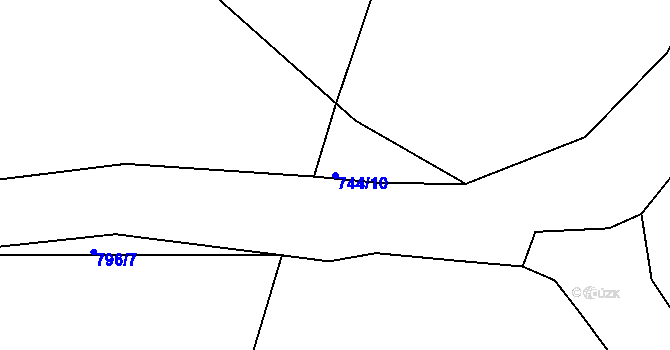 Parcela st. 744/10 v KÚ Abertamy, Katastrální mapa
