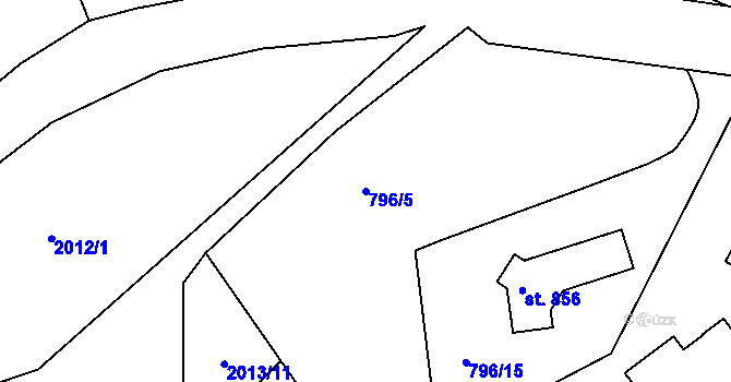 Parcela st. 796/5 v KÚ Abertamy, Katastrální mapa
