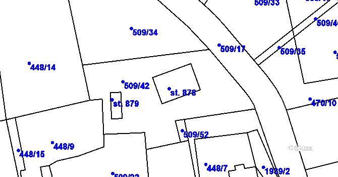Parcela st. 878 v KÚ Abertamy, Katastrální mapa