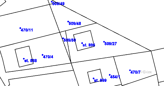 Parcela st. 896 v KÚ Abertamy, Katastrální mapa