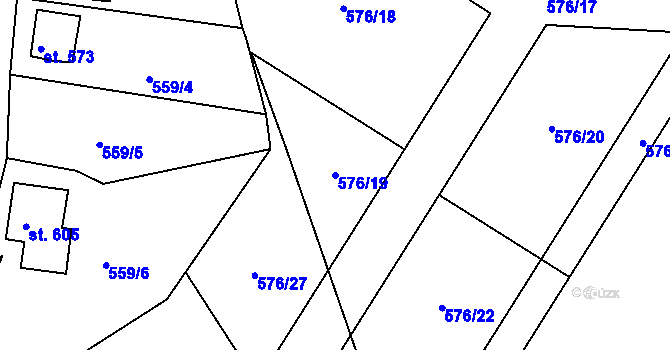 Parcela st. 576/19 v KÚ Abertamy, Katastrální mapa