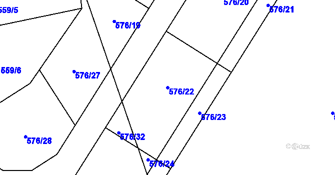Parcela st. 576/22 v KÚ Abertamy, Katastrální mapa
