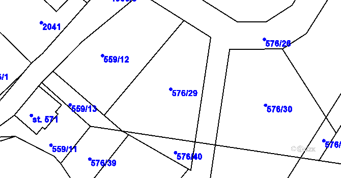 Parcela st. 576/29 v KÚ Abertamy, Katastrální mapa
