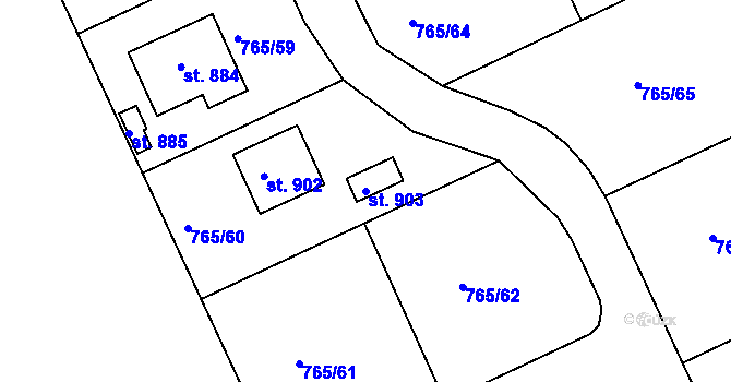 Parcela st. 903 v KÚ Abertamy, Katastrální mapa
