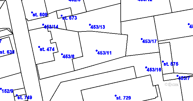 Parcela st. 453/11 v KÚ Abertamy, Katastrální mapa