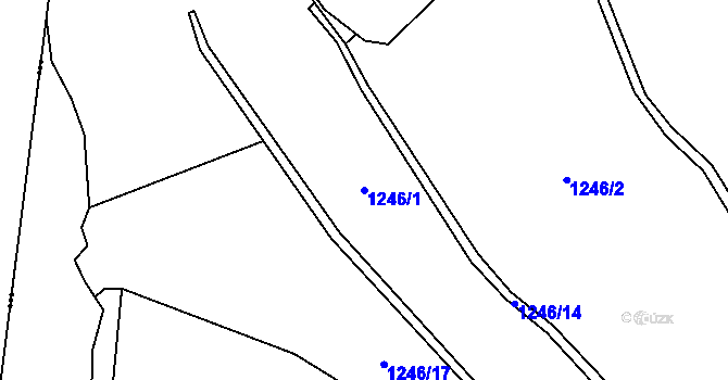 Parcela st. 1246/1 v KÚ Hřebečná, Katastrální mapa