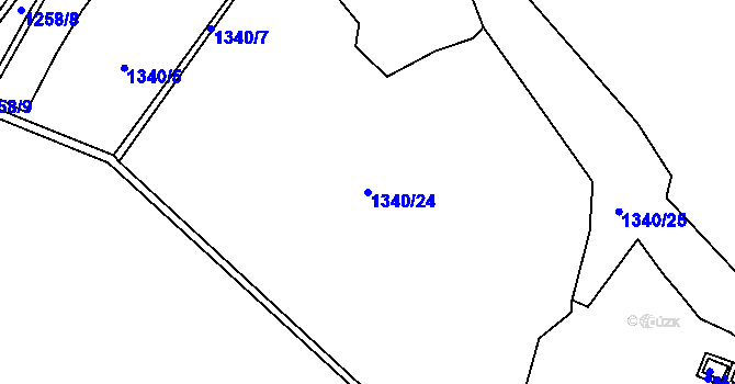 Parcela st. 1340/24 v KÚ Hřebečná, Katastrální mapa
