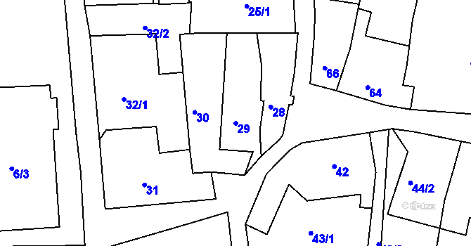 Parcela st. 29 v KÚ Adamov u Českých Budějovic, Katastrální mapa