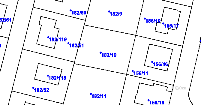 Parcela st. 182/10 v KÚ Adamov u Českých Budějovic, Katastrální mapa