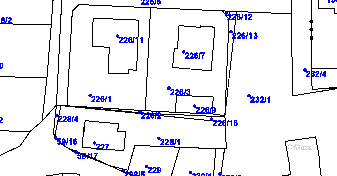 Parcela st. 226/3 v KÚ Adamov u Českých Budějovic, Katastrální mapa