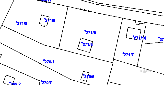 Parcela st. 271/6 v KÚ Adamov u Českých Budějovic, Katastrální mapa