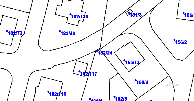 Parcela st. 182/24 v KÚ Adamov u Českých Budějovic, Katastrální mapa
