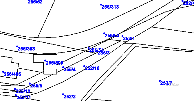 Parcela st. 255/3 v KÚ Adamov u Českých Budějovic, Katastrální mapa