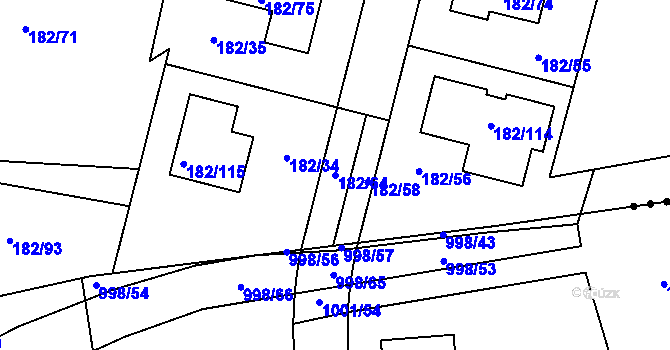 Parcela st. 182/64 v KÚ Adamov u Českých Budějovic, Katastrální mapa
