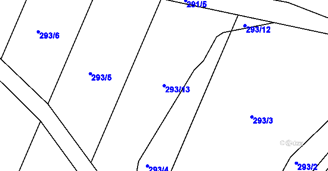 Parcela st. 293/13 v KÚ Adamov u Českých Budějovic, Katastrální mapa
